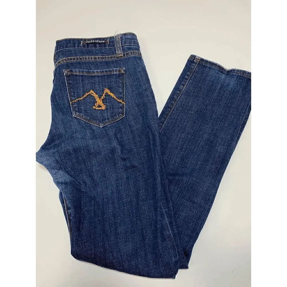 Vigoss Women’s Straight Leg Low Rise Denim Jeans Medium Wash Blue Size 11